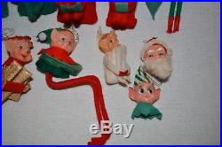 Lot 12 Vintage KNEE HUGGER Elves Elf PIXIE Japan CHRISTMAS Tree Ornaments Santa