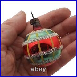 Lot (12) antique vintage Czech blown glass small Christmas tree ornaments