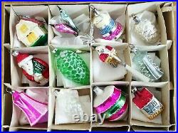 Lot (12) vintage Czech collectors glass tree Christmas ornaments