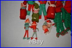 Lot 13 Vintage KNEE HUGGER Elves Elf PIXIE Japan CHRISTMAS Tree Ornaments Santa