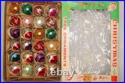 Lot 24 Vintage Glass Pictured DROP BALL Feather Tree Christmas Ornaments Poland