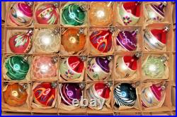 Lot 24 Vintage Glass Pictured DROP BALL Feather Tree Christmas Ornaments Poland