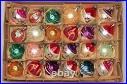 Lot 24 Vintage Glass Pictured DROP BALL Feather Tree Christmas Ornaments Poland