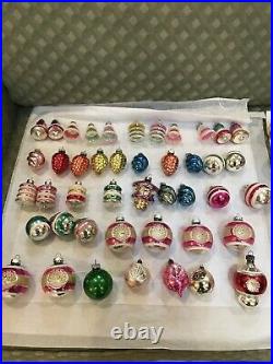 Lot 78 Vintage Shiny Brite TORNADO TREE DOUBLE INDENT Christmas Ornaments