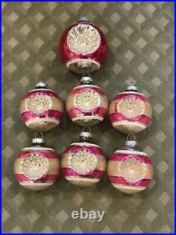 Lot 78 Vintage Shiny Brite TORNADO TREE DOUBLE INDENT Christmas Ornaments