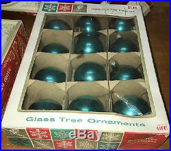 Lot 8 boxes vintage Christmas glass tree ornaments Coby Franke Shiny Brite Metro