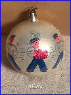 Lot 9 vintage Hand Painted POLAND Christmas Tree Mercury Glass ORNAMENT Sailor