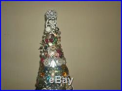 Lot Lb Vintage Modern Rhinestone Jewelry Christmas Tree Not Framed 22 High