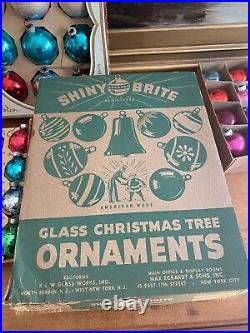 Lot MERCURY GLASS Christmas ORNAMENTS + Vintage Plastic, Total 140+PCS (5) Boxes