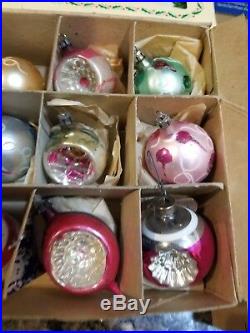 Lot Of 143 Vintage Mercury Glass Christmas Tree Ornaments Some Shiny Brite Retro