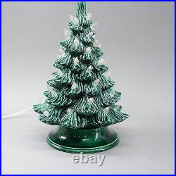 Lot Of 3 Original Vintage 2 Piece Small Mini Ceramic Christmas Trees 7.5 10