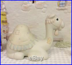 Lot Of 3 Vntg Precious Moments Porcelain Nativity Accesories Wall Camel Tree Etc