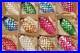 Lot Vintage Blown Glass SNOW Embossed PINECONE Christmas Ornaments Japan