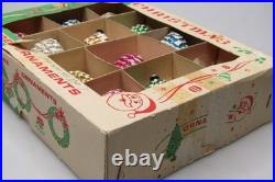 Lot Vintage Blown Glass SNOW Embossed PINECONE Christmas Ornaments Japan