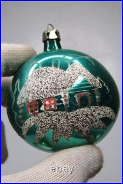 Lot Vintage Glass Pictured Mica HOUSE TREE FLOWER BALL Christmas Ornament Poland Lot Vintage Glass Pictured Mica HOUSE TREE FLOWER BALL Christmas Ornament Poland