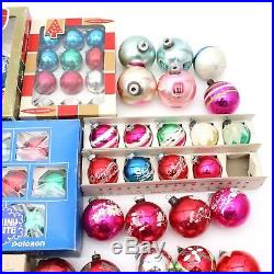 Lot of 119 Vintage Glass Christmas Tree Ornaments Many Shiny Brite Indents Santa