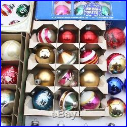 Lot of 119 Vintage Glass Christmas Tree Ornaments Many Shiny Brite Indents Santa