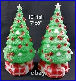 Lot of 2 VTG 1981 Christmas Blow Mold Christmas Tree Carolina Enterprises