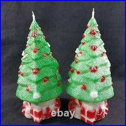 Lot of 2 VTG 1981 Christmas Blow Mold Christmas Tree Carolina Enterprises