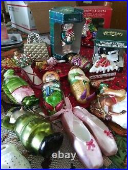 Lot of 20 Vintage Christmas Tree Glass Ornaments Lot Nice Interesting Mix