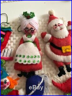 Lot of 21 Vintage Fabric Christmas Tree ORNAMENTS Hand Made Collection