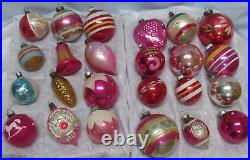 Lot of 24 Vintage Shiny Brite Poland Mercury Glass Christmas Tree Ornaments