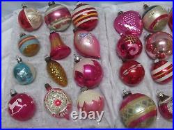 Lot of 24 Vintage Shiny Brite Poland Mercury Glass Christmas Tree Ornaments