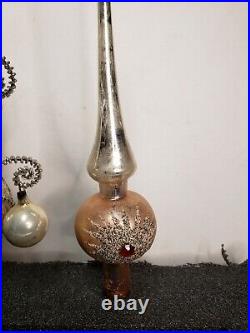 Lot of 3 Vintage Blown Glass Christmas Tree Topper Western Germany