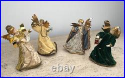 Lot of 4 Vintage German Wax Angels Christmas Tree Topper 6.5 West Germany