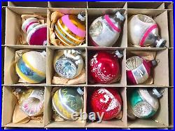 Lot of 47 Shiny Brite Glass Christmas Tree Ornaments Vintage 1950's Various