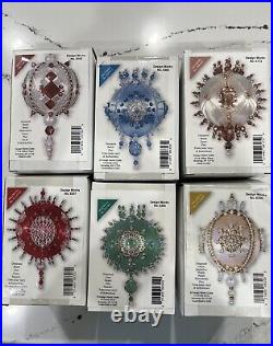 Lot of 6 NEW MARY MAXIM sequin push pin vintage Christmas Tree ornament kit