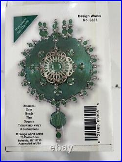 Lot of 6 NEW MARY MAXIM sequin push pin vintage Christmas Tree ornament kit