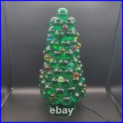 MCM Lucite Grape Christmas Tree Cluster Light Up Lamp With Ornaments 18 Vintage