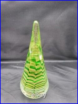 MCM Murano Italian Art Glass 9 Gold & Green Christmas Tree Vtg