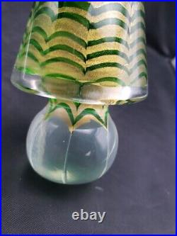 MCM Murano Italian Art Glass 9 Gold & Green Christmas Tree Vtg