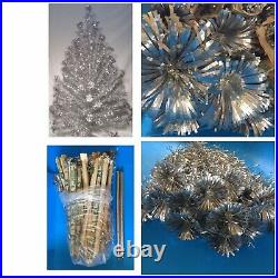 MCM WARREN STAINLESS STEEL METAL CHRISTMAS TREE 6' 1960s with all 73 Branches USA