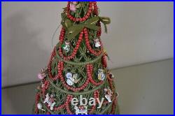 Macrame Christmas Tree Standing Home Decor Stunning Vintage Holiday Handmade MCM