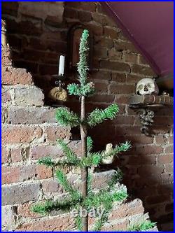 Massive Antique Vintage Goose Feather Christmas Tree 42 Inches Tall