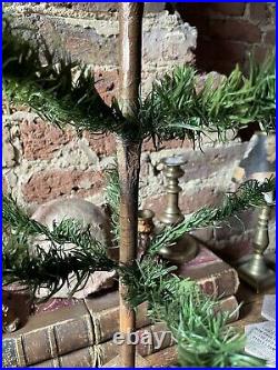 Massive Antique Vintage Goose Feather Christmas Tree 42 Inches Tall