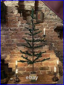Massive Antique Vintage Goose Feather Christmas Tree 43 Inches Tall