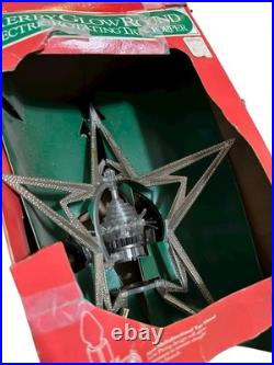 Merry Glow Star Tree Topper spinning rotating sputnik Vintage Christmas 60s