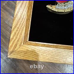 Mid Century Costume Jewelry Art Folk Art Christmas Tree Framed Large 18x22Vtg