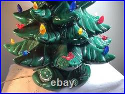 Mid-Century Vintage Atlantic Mold Green Ceramic Lighted Christmas Tree 20 425