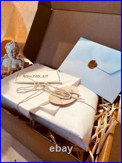 Miniature Oil Painting Christmas Tree, Painting with Rustic Vintage frame gift