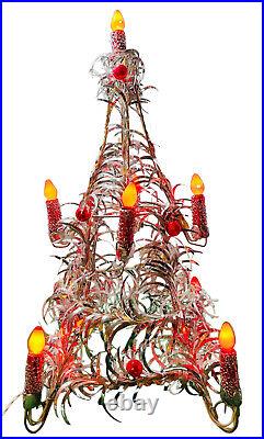 Mirostar Silver Aluminum Christmas Tree Very Rare 26 Inch 9 Lights MCM 1950-1960