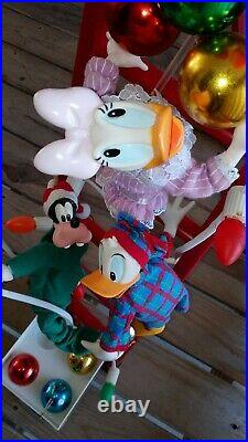 Mr Christmas Mickey's Tree Trimmers Vintage 1993 6 Animated Figures On Ladder