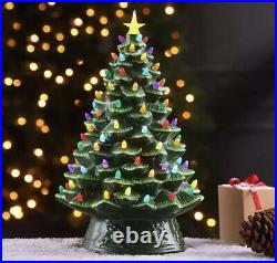 Mr. Christmas Nostalgic Vintage Inspired Ceramic LED Tree 93 Light Up Bulbs 18