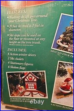 Mr Christmas Santa's Ski Slope in Box Vintage 1992 WORKING Around Tree Display