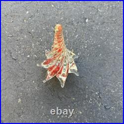 Murano Art Glass Christmas Tree Red Clear Swirl Vintage Figurine 8.5