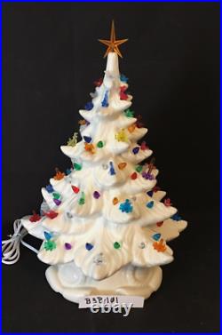 NEW CERAMIC CHRISTMAS TREE from Vintage ATLANTIC MOLD (1980's) WHITE 16 B3B-101